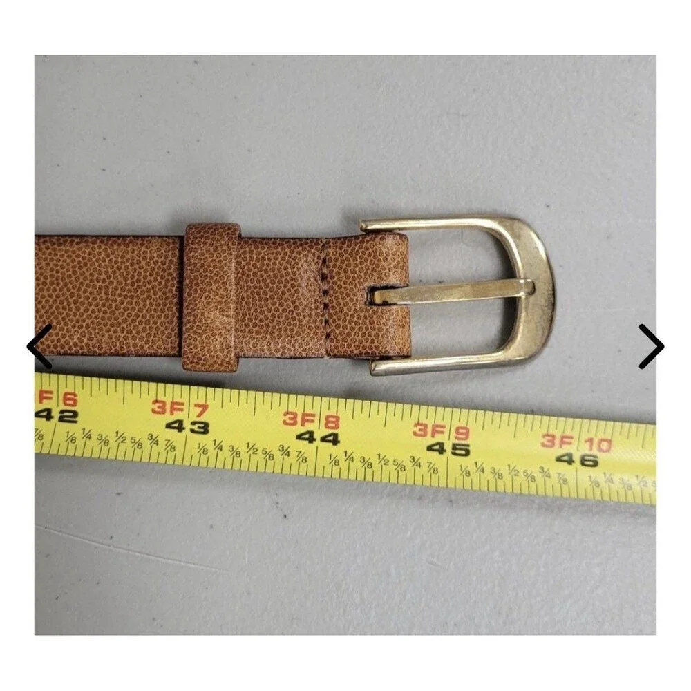 YSL Yves Saint Laurent Vintage Scotch Grain Leather Belt 40/100 Gold Buckle